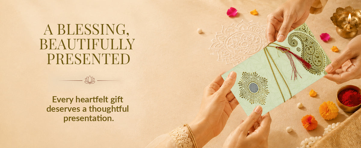 Sage Green & Gold Fold-Open Shagun Envelopes