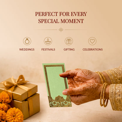 Sage Green & Gold Shagun Envelopes