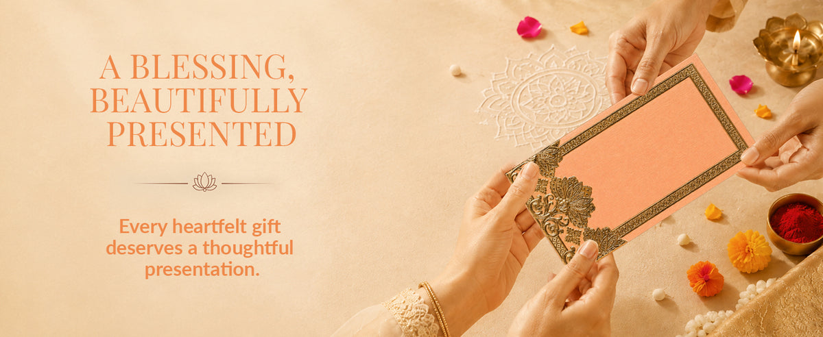 Brown Floral Shagun Envelope