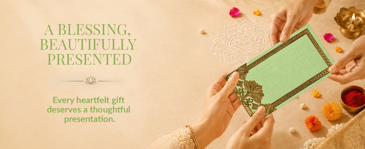 Sage Green & Gold Shagun Envelopes