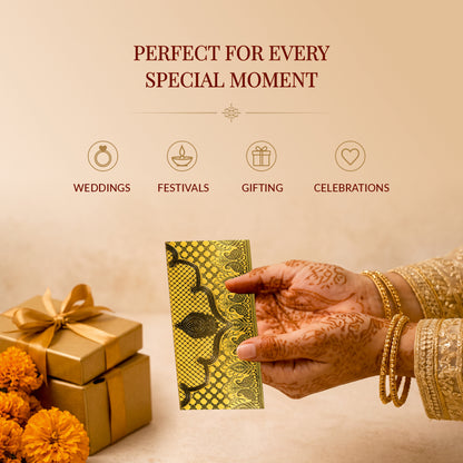 Mustard Gold Lotus Shagun Envelopes