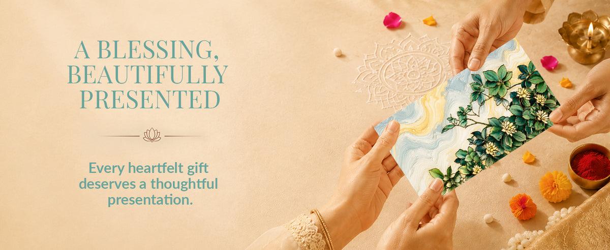 Blue Botanical Garden Printed Shagun Envelopes