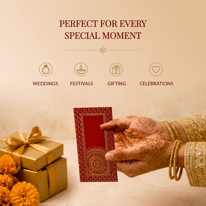 Red Mandala Border Shagun Envelopes