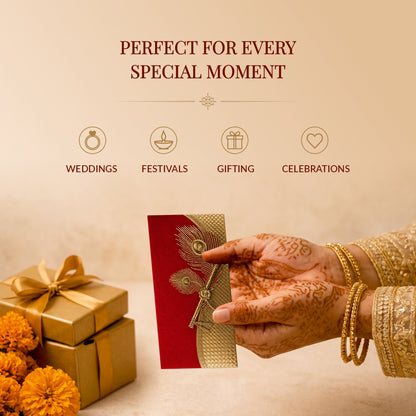 Red Gold Patterned Shagun Envelopes