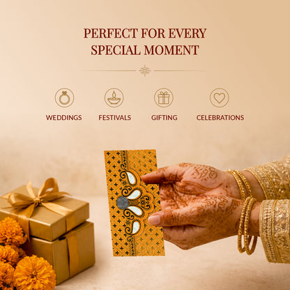 Golden Ornamental Shagun Envelopes