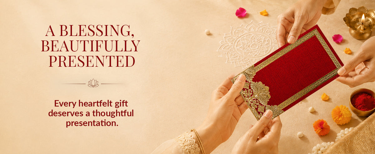 Deep Red & Gold Shagun Envelopes