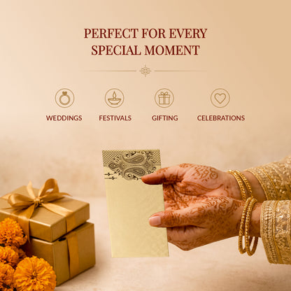 Ivory Gold Floral Shagun Envelopes