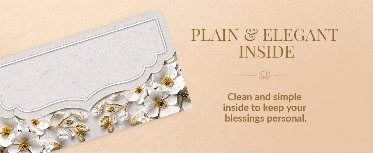 White Floral Embellished Shagun Envelopes