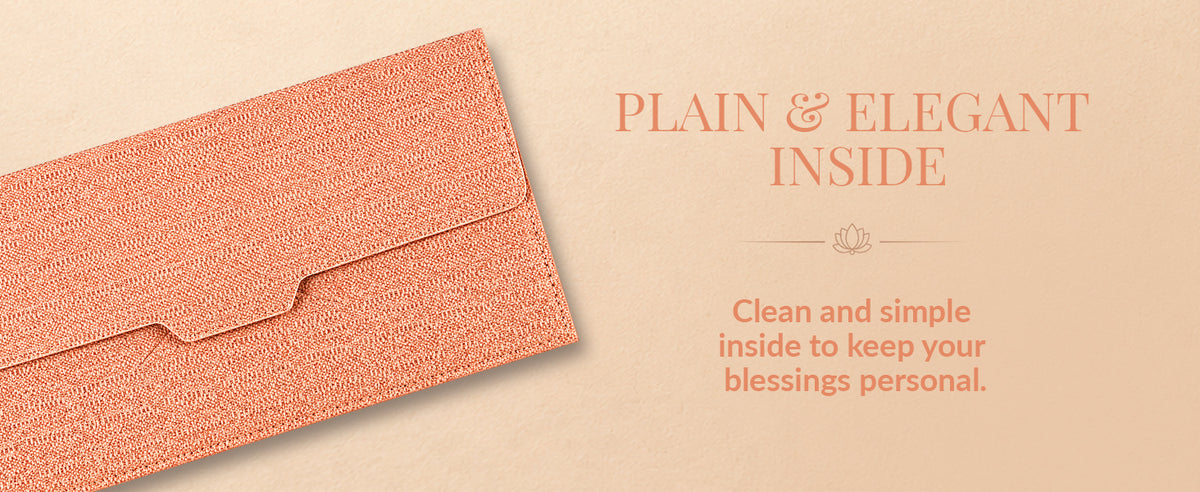 Blush Peach Patterned Shagun Envelopes