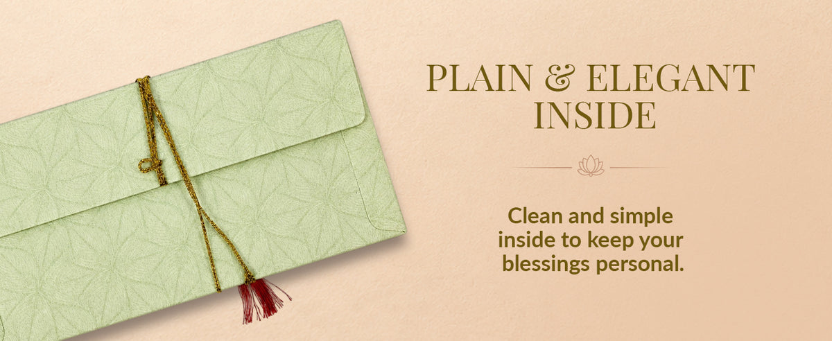 Sage Green & Gold Fold-Open Shagun Envelopes