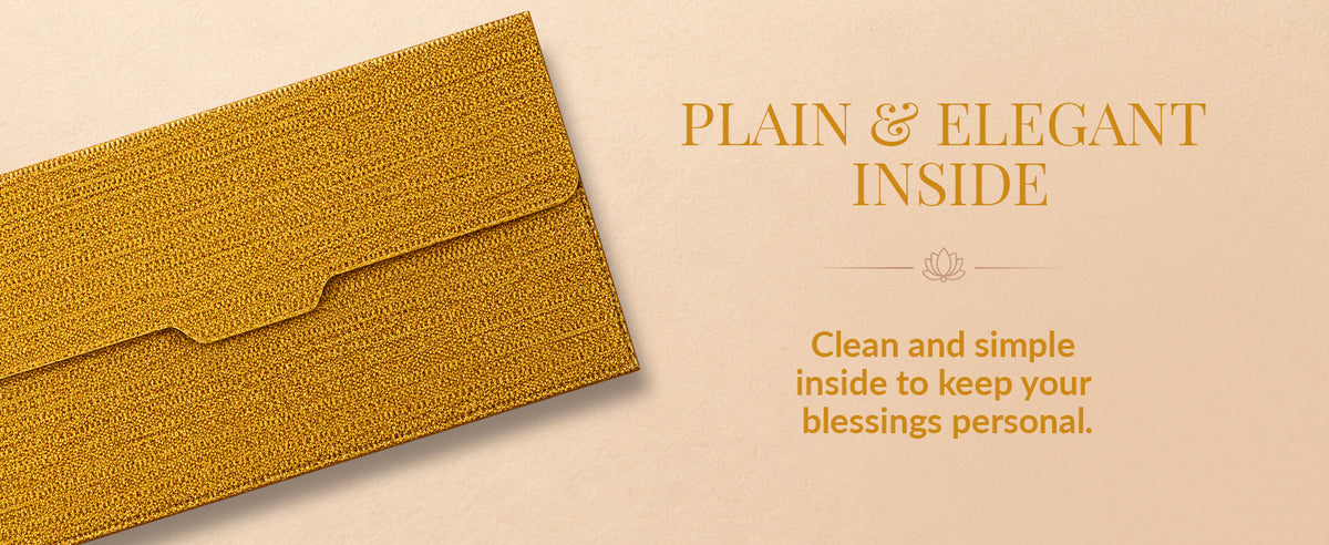 Mustard Gold Patterned Shagun Envelopes
