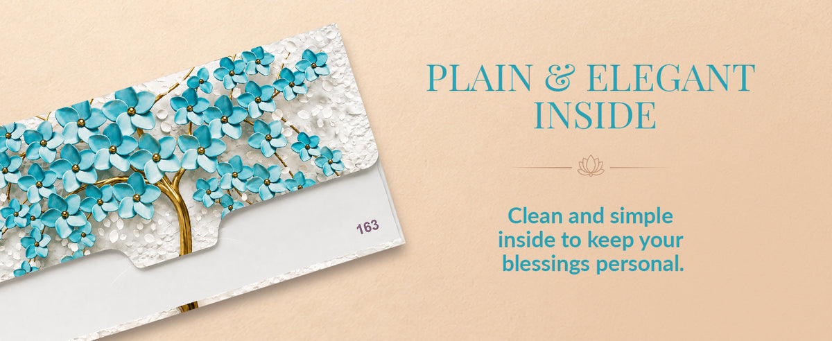 Turquoise Blossom Tree Printed Shagun Envelopes