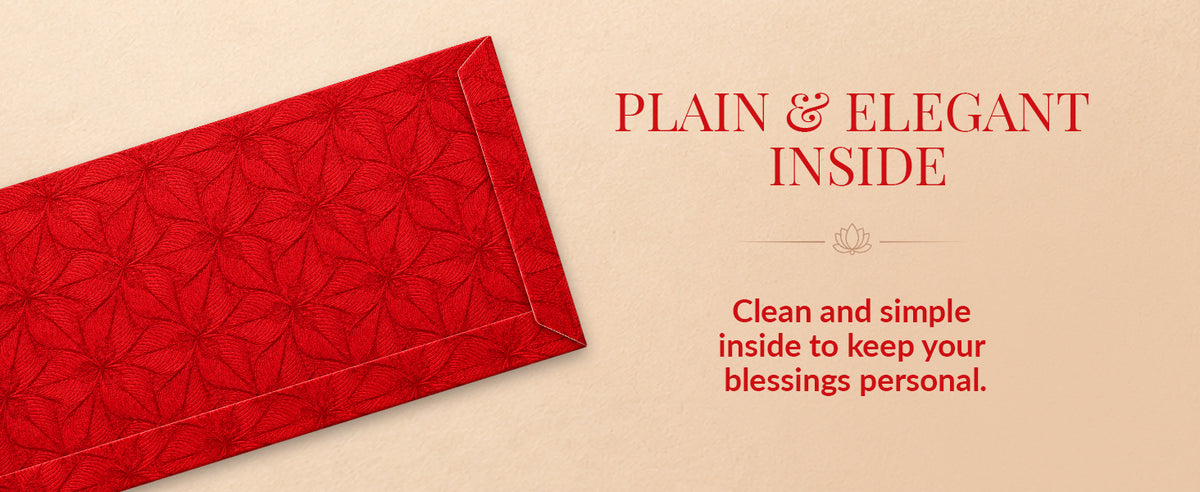 Red & Gold Floral Vine Shagun Envelopes