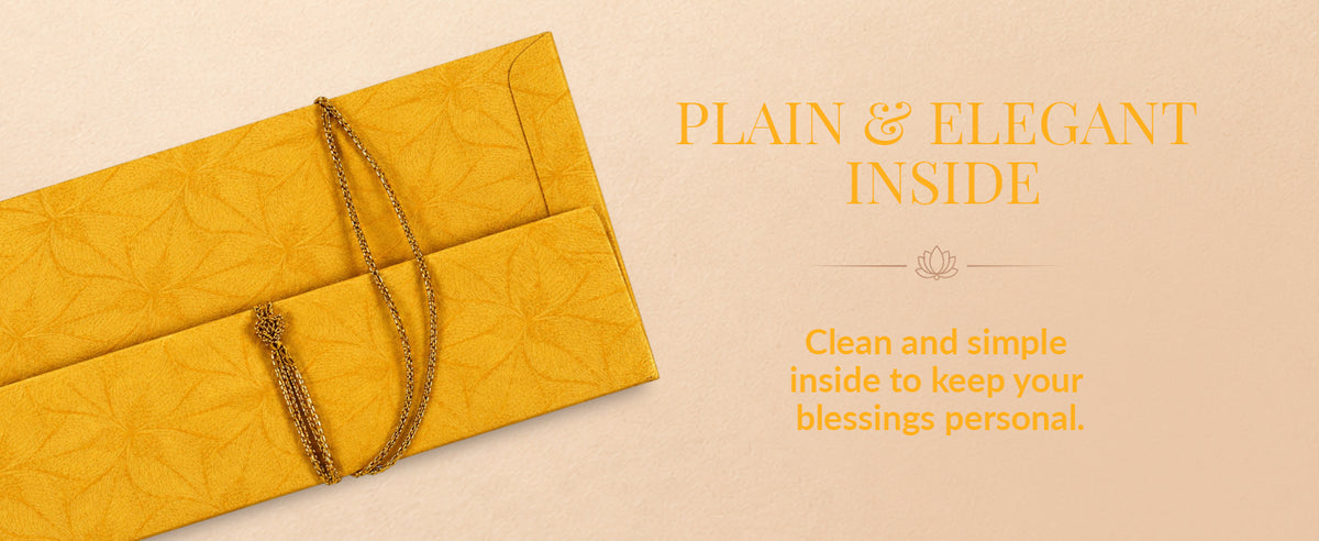 Mustard Yellow & Gold Fold-Open Shagun Envelopes