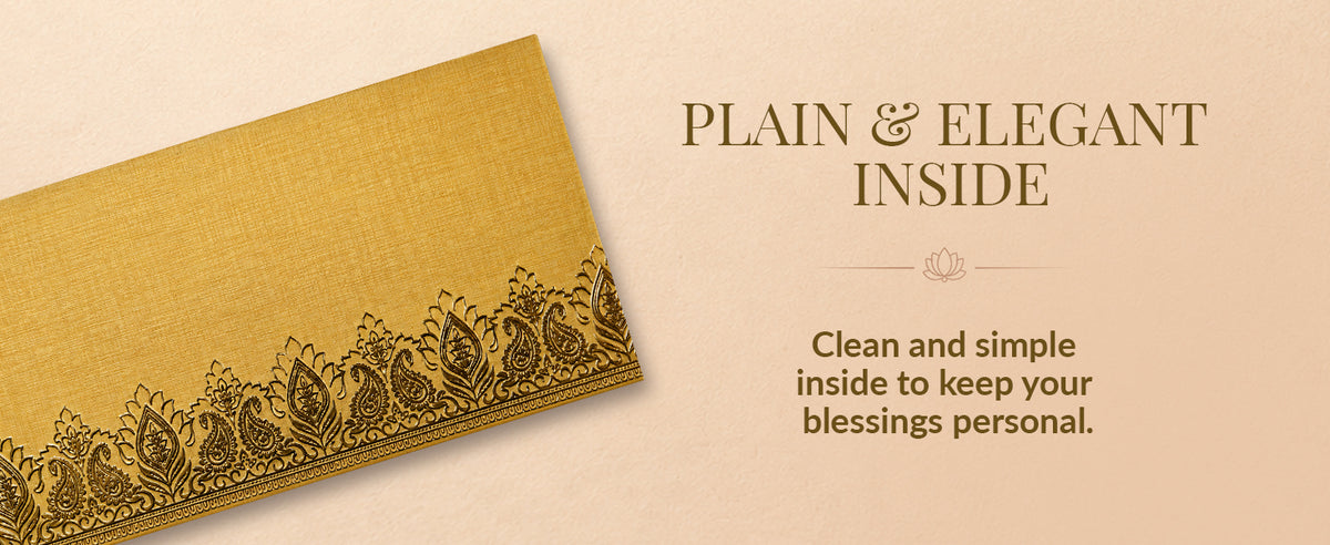 Mustard Gold Lotus Shagun Envelopes
