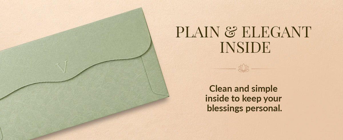Sage Green Gold Floral Shagun Envelopes