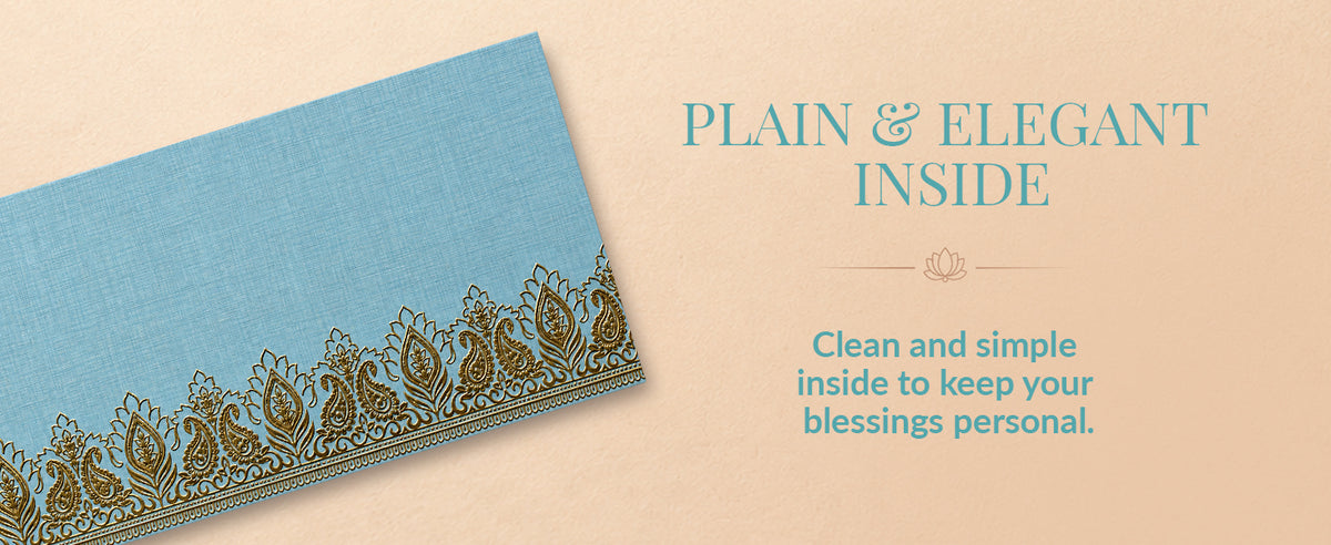 Mint Green & Gold Lotus Shagun Envelopes
