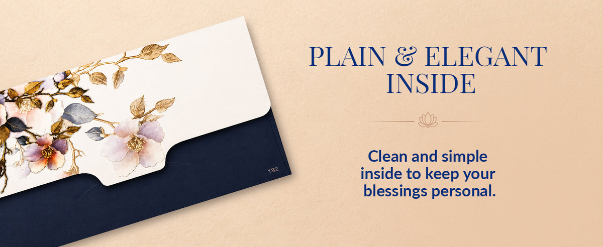 Blue Floral Bird Printed Shagun Envelopes