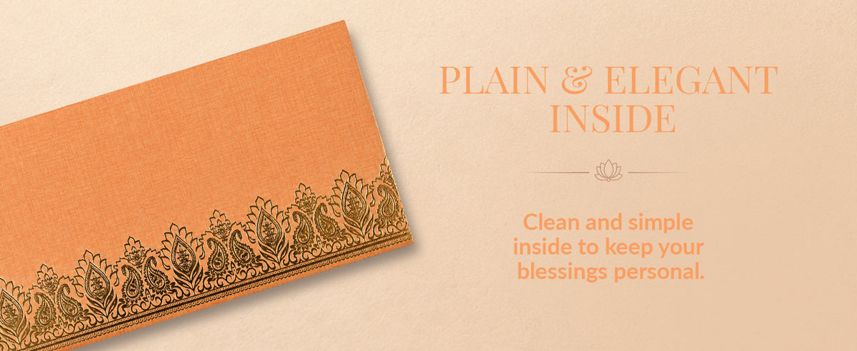 Peach & Gold Lotus Shagun Envelopes
