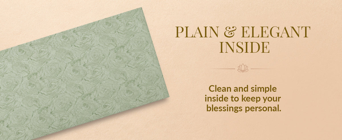 Sage Green Gold Ornamental Shagun Envelopes