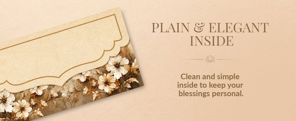 Ivory White Floral Shagun Envelopes