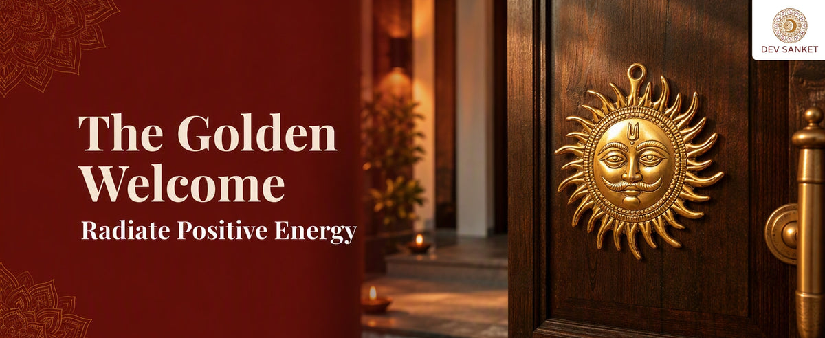 Small Surya Dev Decorative Showpiece for Wall, Entrance, Pooja Room, Home and Office Décor