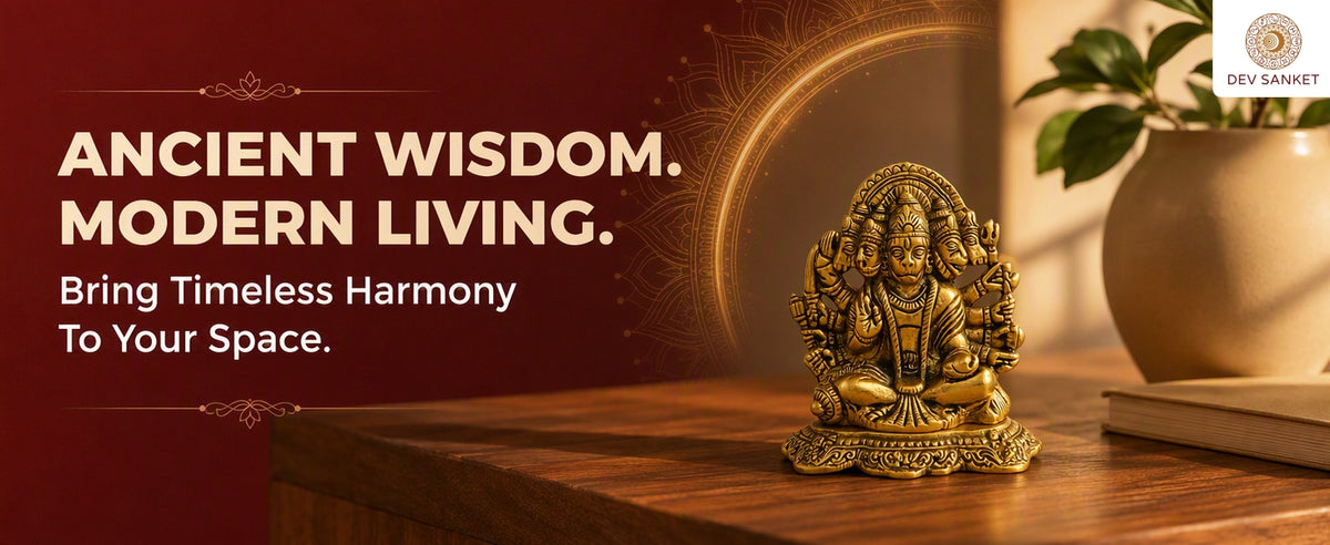 Panchmukhi Hanuman Metal Statue for Pooja Room, Home Temple, Office Desk, Car Dashboard and Gifting