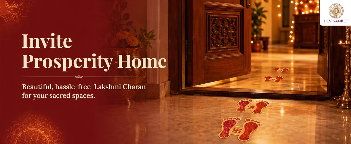 Lakshmi Charan Decorative Footprints for Entrance, Mandir, Pooja Thali and Festive Décor – 5 Pairs