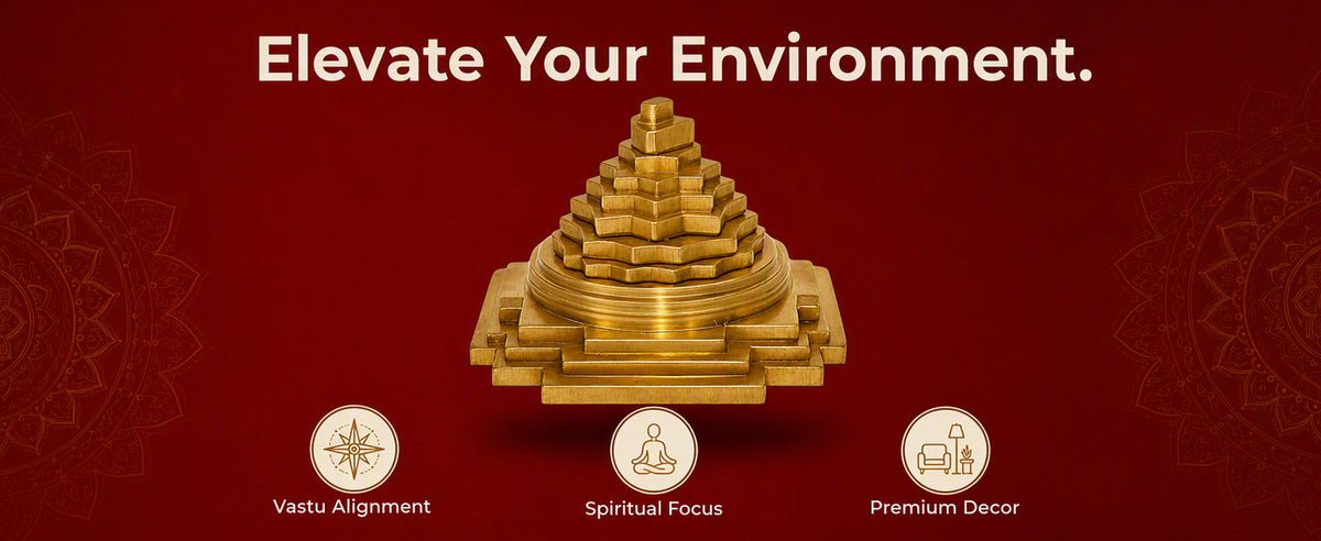 Shree Yantra Decorative Spiritual Symbol for Pooja Room, Home Temple, Office Desk and Gifting