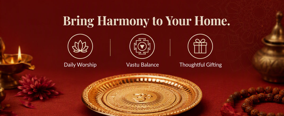 Small Copper Puja Plate for Diya, Kumkum, Roli Chawal, Temple Offerings and Festive Worship