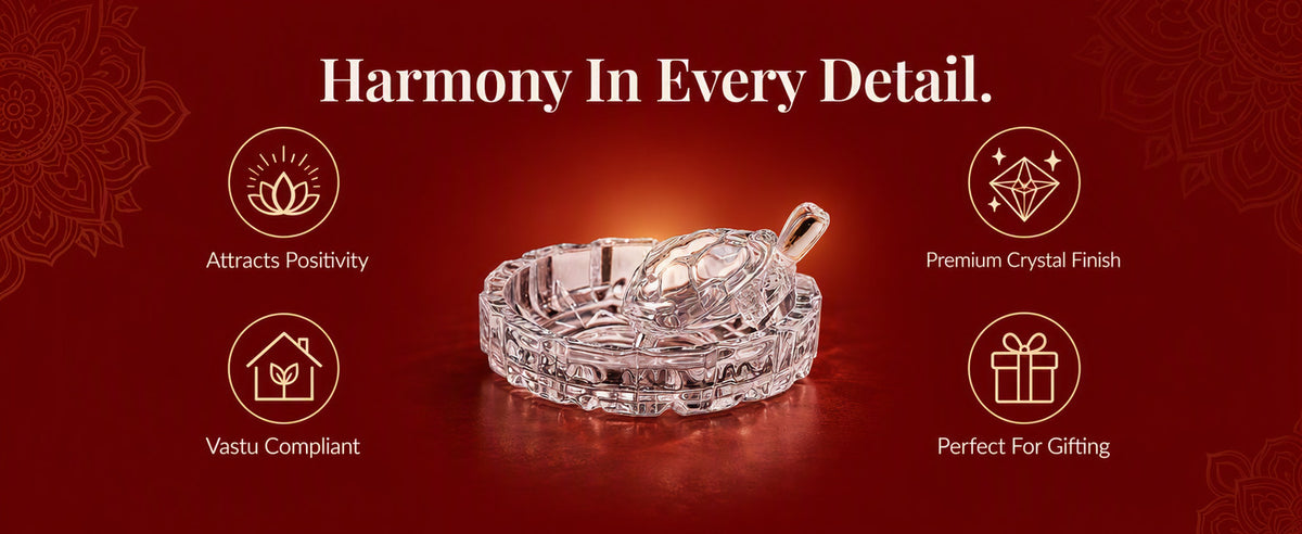 Small Crystal Tortoise with Decorative Tray, Clear Turtle Showpiece for Home, Office Desk, Mandir and Gifting