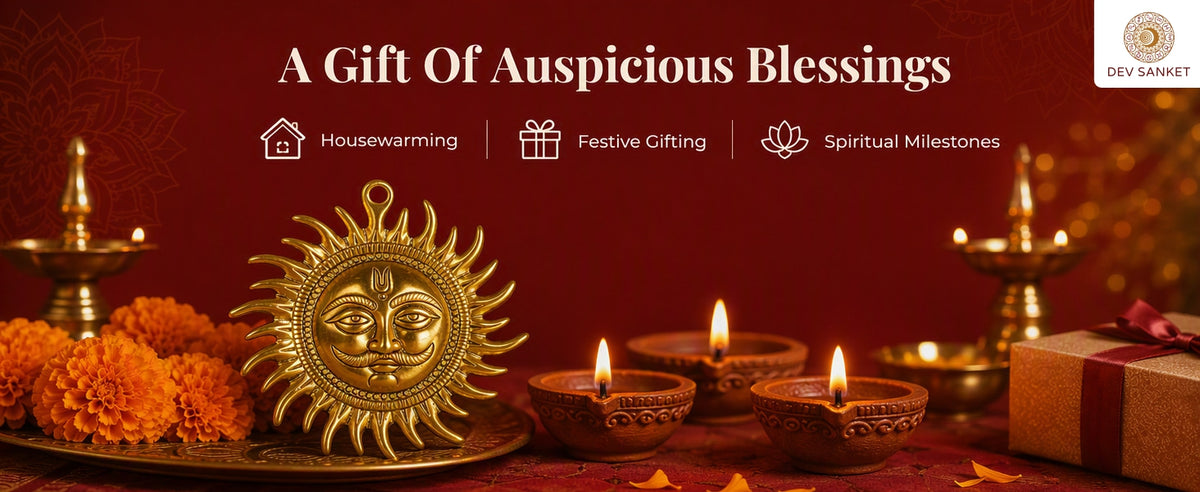 Small Surya Dev Decorative Showpiece for Wall, Entrance, Pooja Room, Home and Office Décor