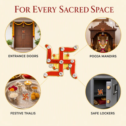 Decorative Swastik Symbols for Entrance, Mandir, Pooja Thali and Festive Decoration – 10 Pairs