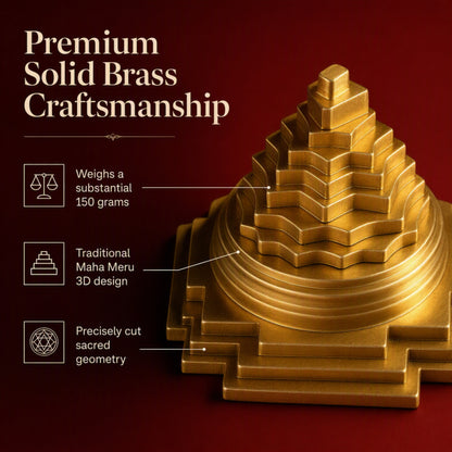 Shree Yantra Decorative Spiritual Symbol for Pooja Room, Home Temple, Office Desk and Gifting
