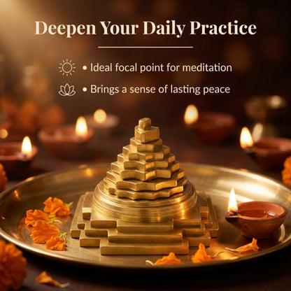 Shree Yantra Decorative Spiritual Symbol for Pooja Room, Home Temple, Office Desk and Gifting
