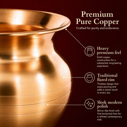 Copper Puja Lota for Daily Worship, Abhishek, Temple Offerings and Festive Rituals – Approx. 78 g