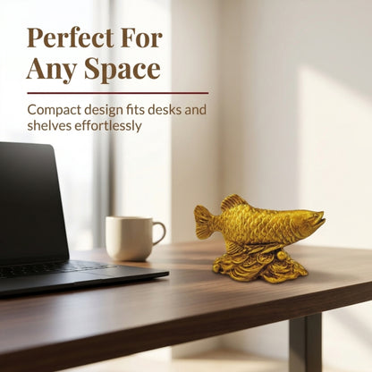 Arowana Fish Decorative Showpiece for Living Room, Office Desk, Shelf, Entrance and Gifting
