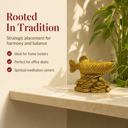Arowana Fish Decorative Showpiece for Living Room, Office Desk, Shelf, Entrance and Gifting