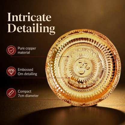 Small Copper Puja Plate for Diya, Kumkum, Roli Chawal, Temple Offerings and Festive Worship