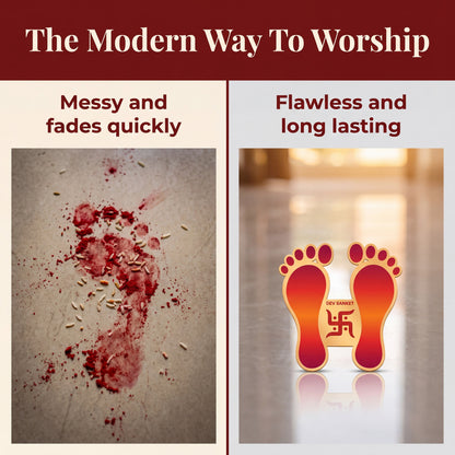 Lakshmi Charan Decorative Footprints for Entrance, Mandir, Pooja Thali and Festive Décor – 5 Pairs