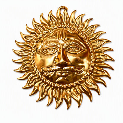 Copper Surya Dev Wall Hanging for Main Door, Entrance, Pooja Room, Living Room and Office Décor