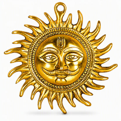 Small Surya Dev Decorative Showpiece for Wall, Entrance, Pooja Room, Home and Office Décor