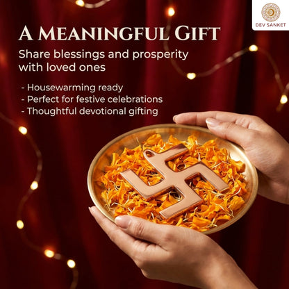 Copper Swastik Decorative Symbol for Main Door, Entrance, Pooja Room, Wall and Festive Gifting