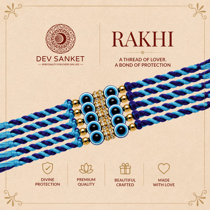 Blue Dori Rakhi Set with Roli Chawal
