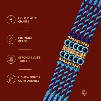 Blue Dori Rakhi Set with Roli Chawal